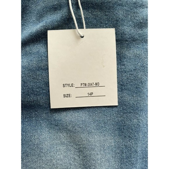 🌹Women’s Jeans VINTAGE VIOLET Petite ripped mom jeans in mid blue Size 14P - Picture 6 of 12